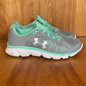 Womens 6 Under Armour Assert 6 Athletic Shoes Grey Green SEF1031